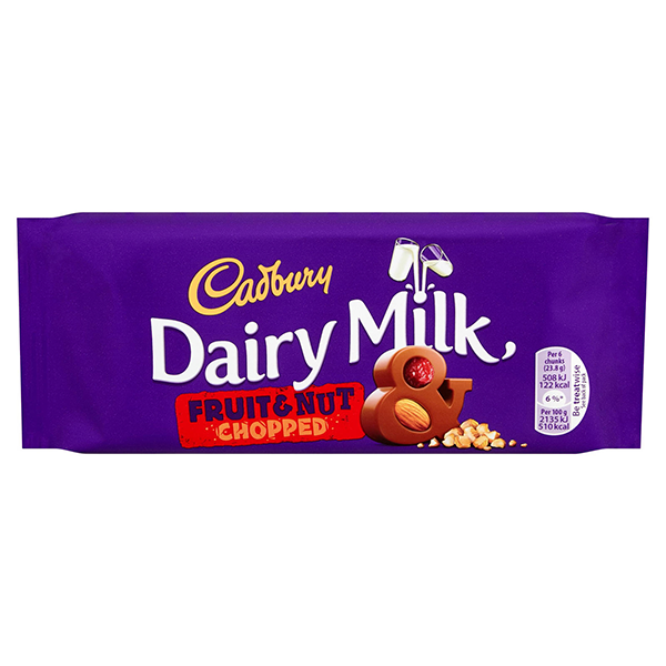 Cadbury Dairy Fruit & Nut Chopped 95gm