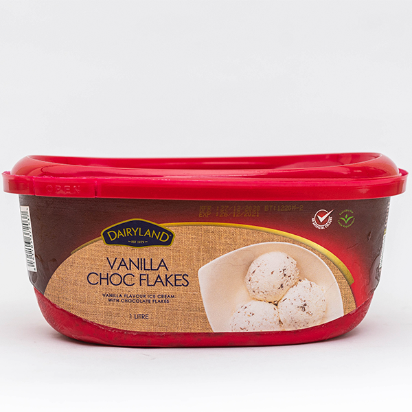Dairyland Choc Flakes Ice Cream 1ltr