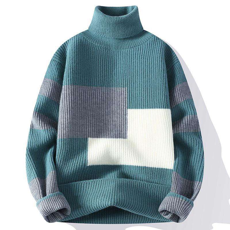 Free Size Men's Winter Warm Retro Round Neck Thickened Knitted Pullover Sweater