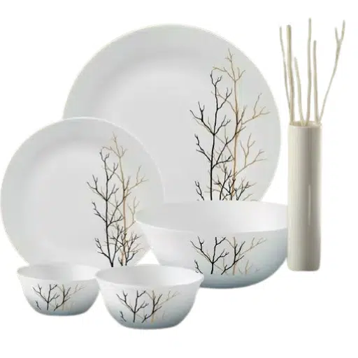 La Opala Dinner Set Flowered Golden Fall Ivory 44pcs 0916