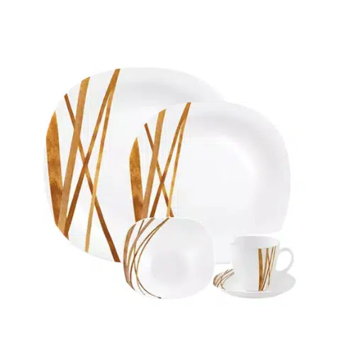 La Opala Dinner Set Quadra Golden Shades 38 Pieces LG038