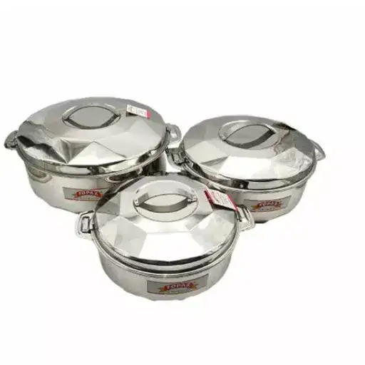 Topaz Hotpot Almas 3pcs Casserole Insulated Food Warmer With Steel Handle 3000/4000/6000
