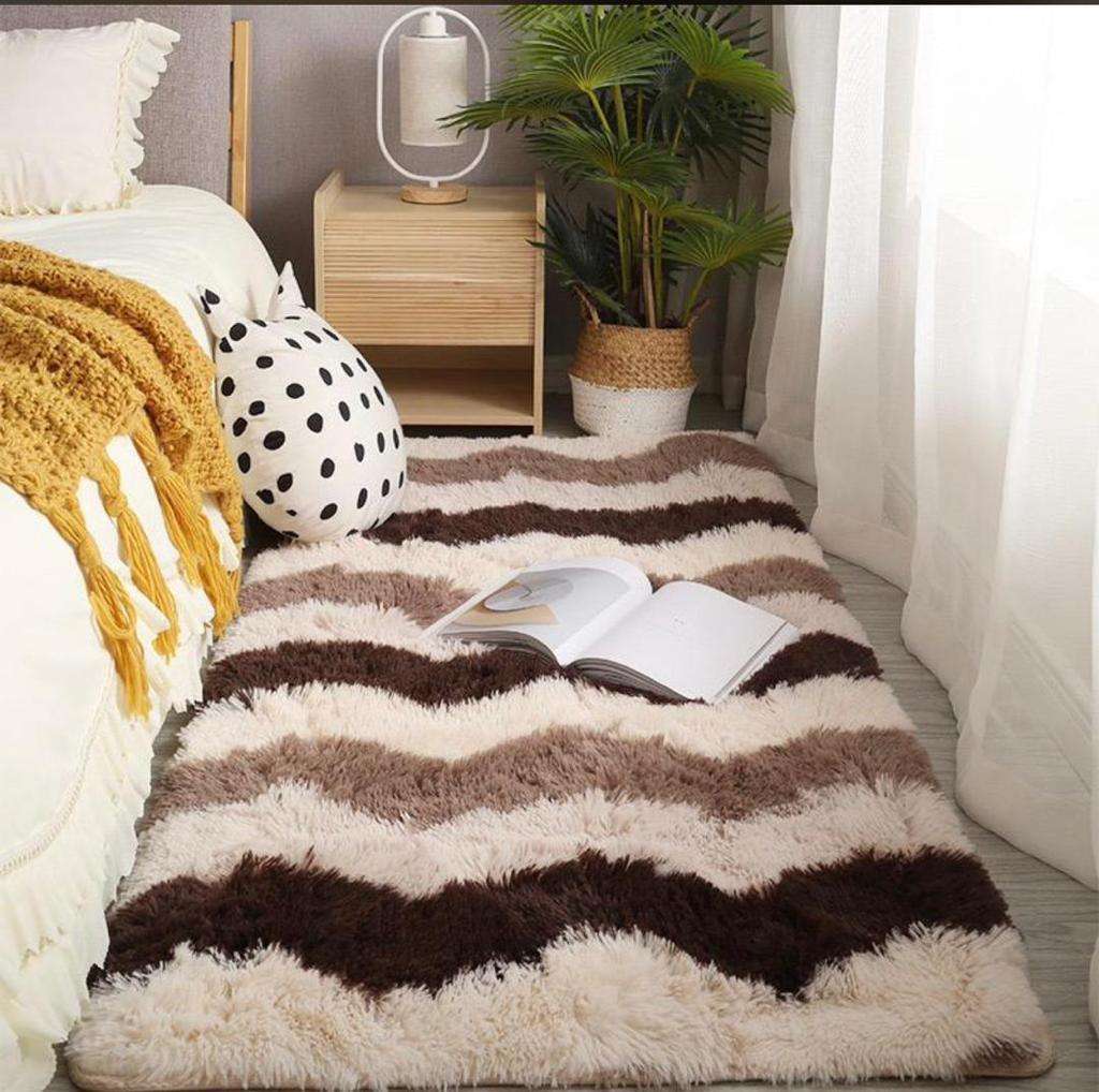 200 x 280cm Fur Rug Anti-Slip Super Soft Sheepskin Bedside Rugs Non-Shedding Rugs for Bedroom Living Room Kids Room Interior