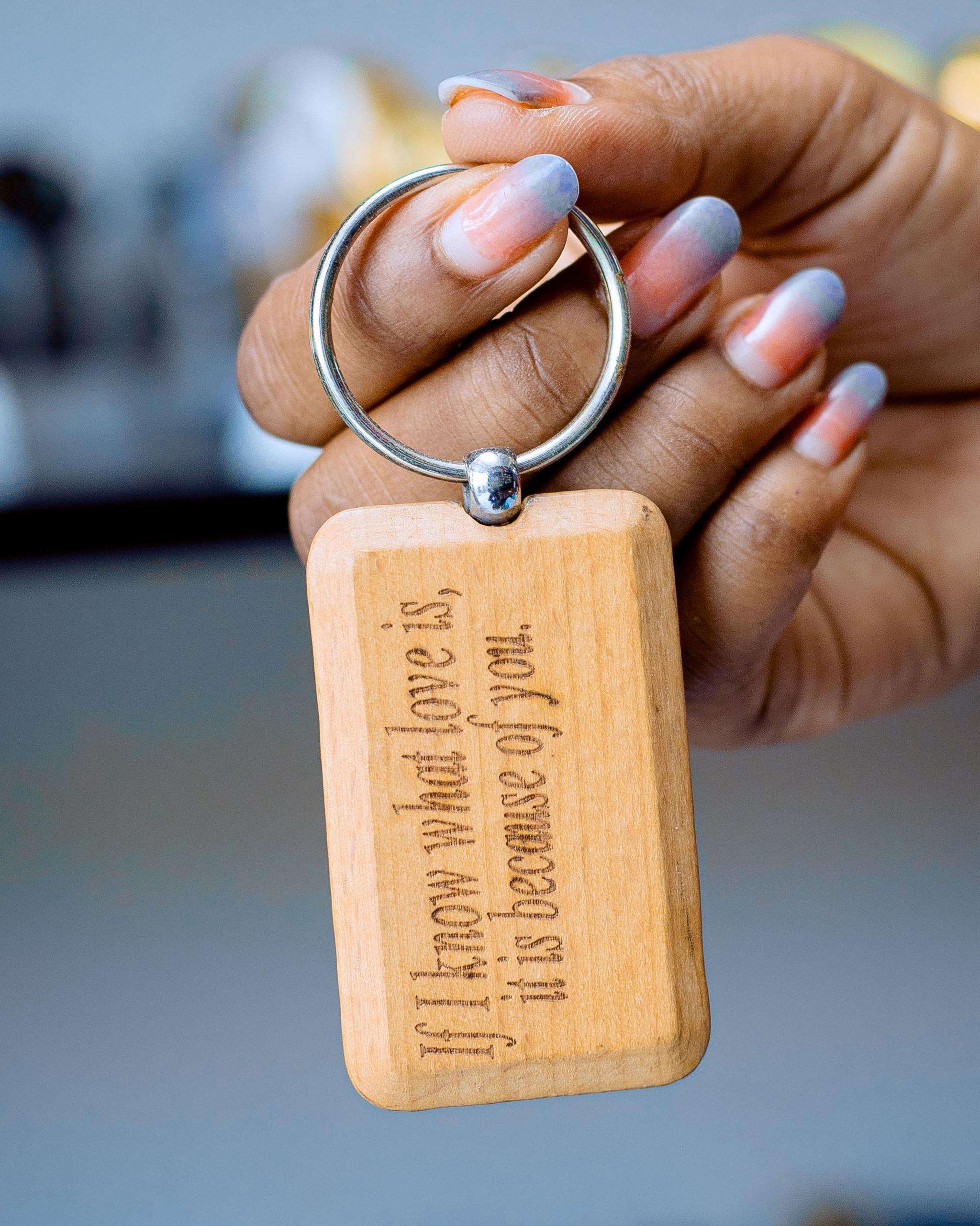 Engraved key holder