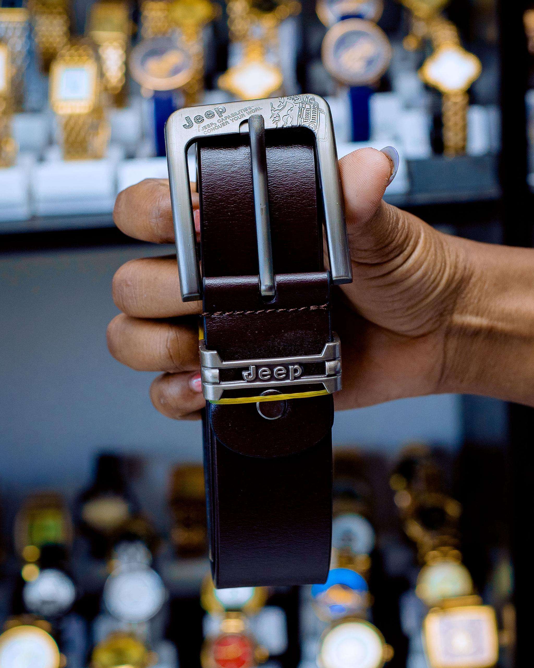 Jeep male leather belt