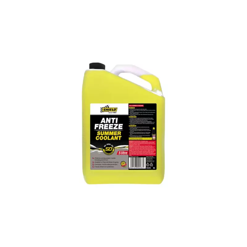SHIELD ANTI-FREEZE & SUMMER COOLANT YELLOW - 50% (5L) - SH203