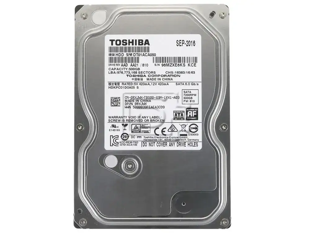 Toshiba 500GB SATA Internal Hard Drive For Desktop