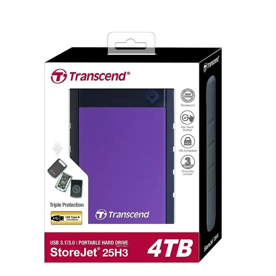 Transcend StoreJet 4TB Portable External Hard Drive