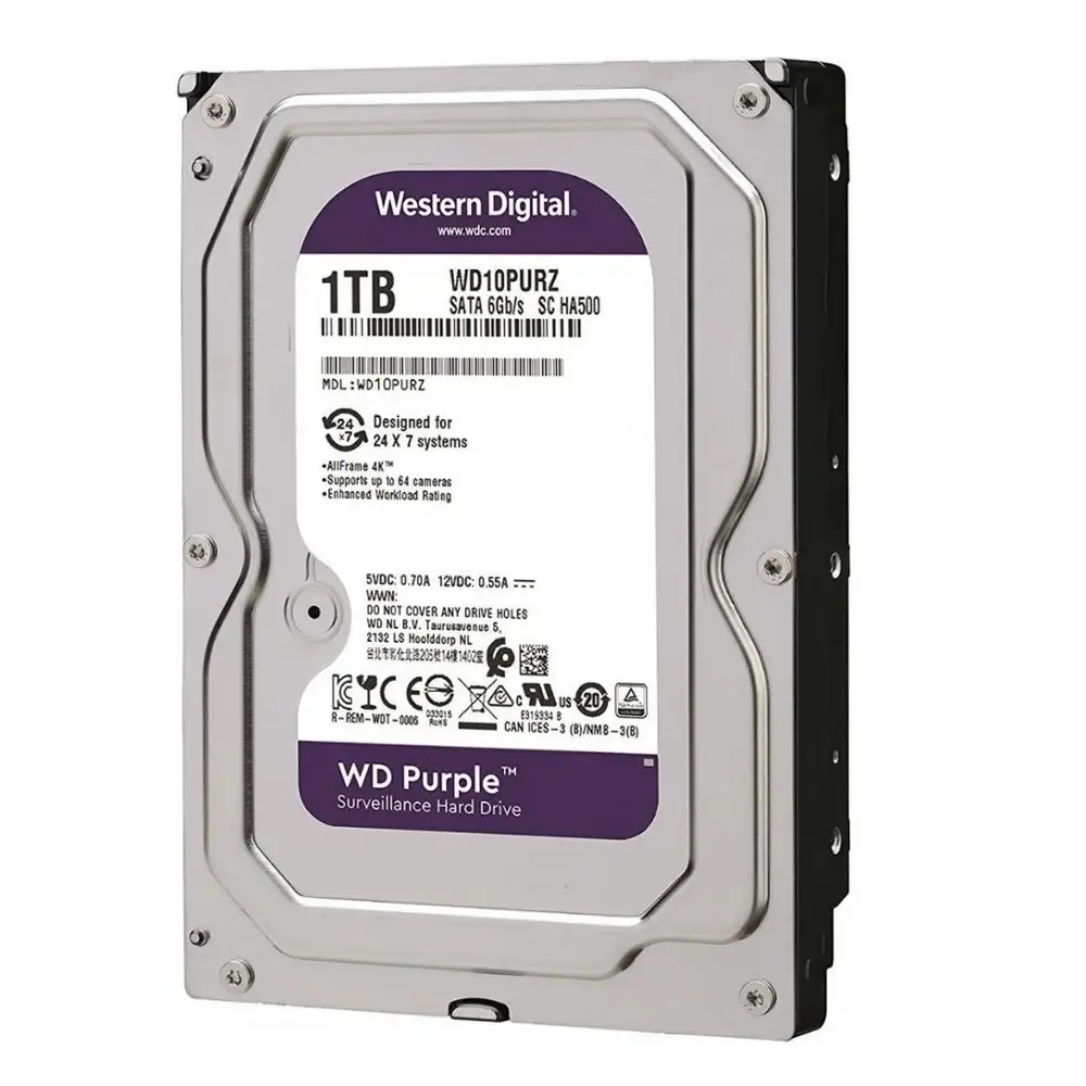 Western Digital WD Purple 1TB Surveillance Hard Drive (WD10PURZ)