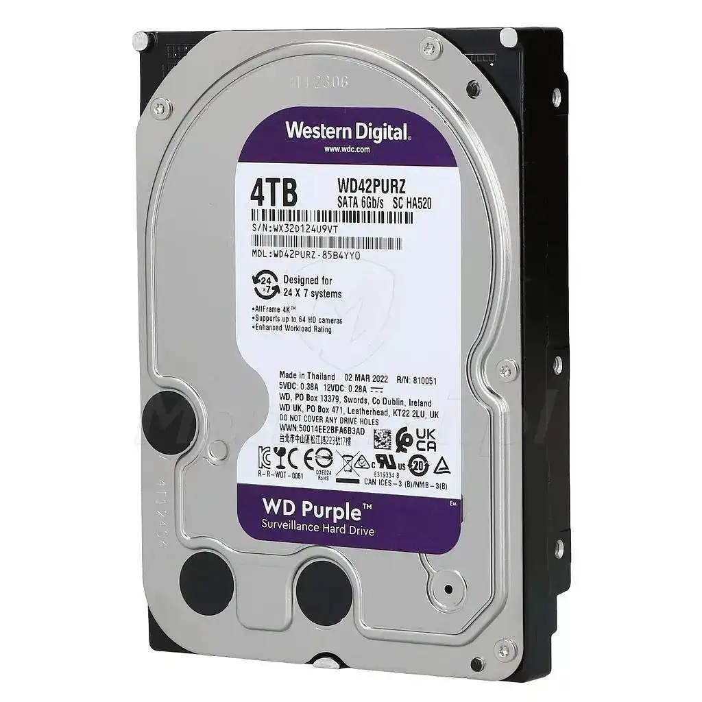 Western Digital WD Purple 4TB Surveillance Hard Drive (WD42PURZ)